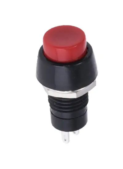 YUVARLAK ANAHTARLI KIRMIZI KALICILI 10 MM PLASTİK BUTON  (IC-190)