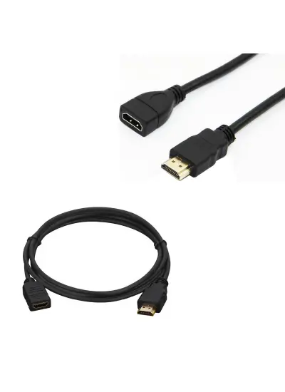 ERKEK DİŞİ GOLD UÇLU 25 CM UZATMA HDMI KABLO (MİNİ HD REC. İÇİN)