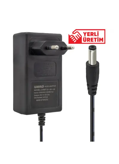 9 VOLT - 2 AMPER 5.5*2.5 UÇLU YERLİ ÜRETİM PLASTİK KASA PRİZ TİPİ ADAPTÖR