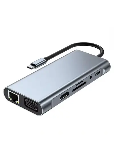 Robotrend PM-19259 TYPE-C TO HDMI 10IN1 ÇOK FONKSİYONLU ÇEVİRİCİ ADAPTÖR DOCK STATION