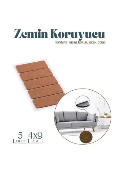 5 Adet 4x9cm Sandalye Mobilya Koruyucu Keçe