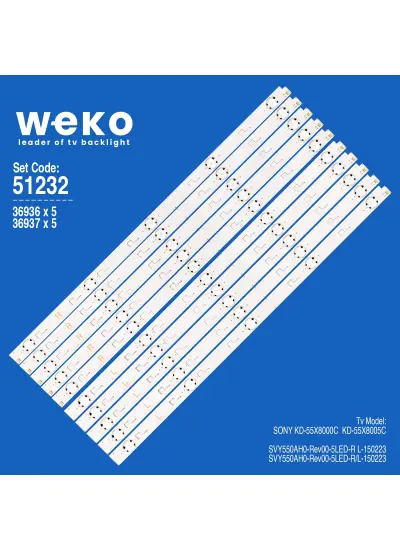 WKSET-6232 36936X5 36937X5 SVY550AH0_REV00_5LED_L/R_150223  10 ADET LED BAR
