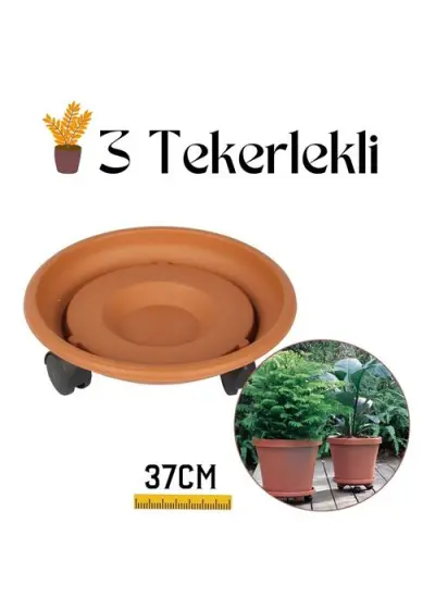 Tekerlekli Saksı Altığı 37 CM Coadura Design Kahve