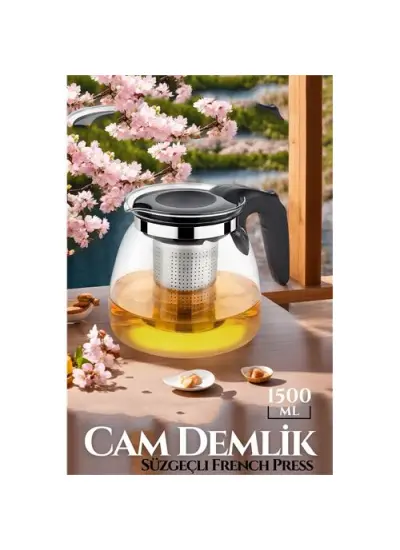 1500 Ml Süzgeçli French Press Cam Demlik