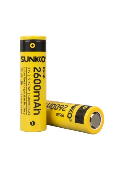 SUNKKO 3.7 VOLT 2600 MAH 18650 ŞARJ EDİLEBİLİR PİL