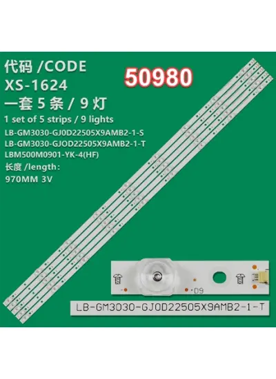 WKSET-5980 36781X5 LB-GM3030-GJ0D22505X9AMB2-1-T 5 ADET LED BAR