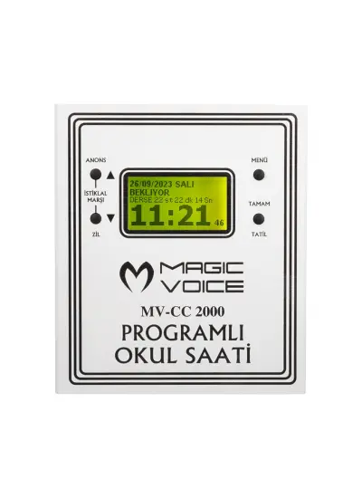 MV-CC2000 USB -20 ADET MP3 FORMATINDA ZİL İSTİKLAL MARŞLI OKUL ZİL SAATİ (ÇAN TAKILABİLİR)