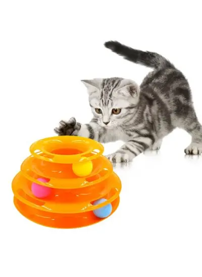 3 Katlı Kedi Oyuncağı Turntable Cat Toy