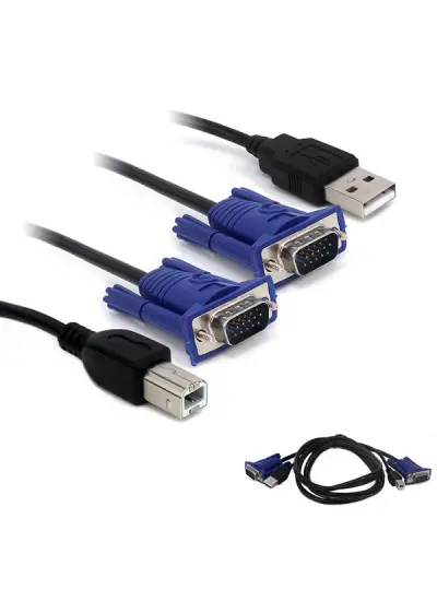 1.5 METRE VGA ERKEK / ERKEK + USB + PRINTER KVM SWITCH KABLO