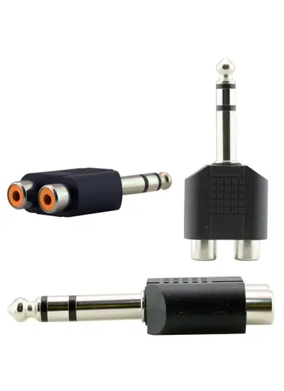 6.3 MM STEREO ERKEK / 2 RCA  DİŞİ ÇEVİRİCİ JACK