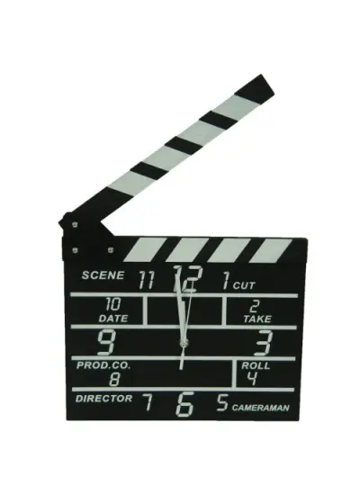 Clapperboard Clock  Analog Klaket duvar Saati