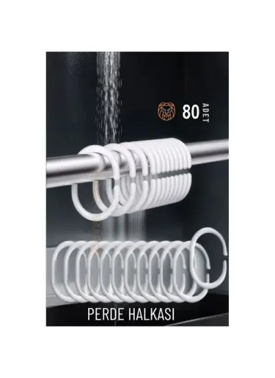 80 ADET Banyo Perde Halkaları   718033 Toptan Paket