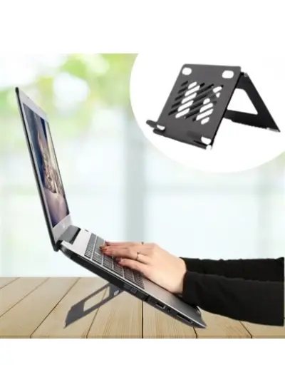 Ayarlanabilir Metal Dizüstü Destek Tabanı Katlanabilir Taşınabilir Laptop Sehpası Standı