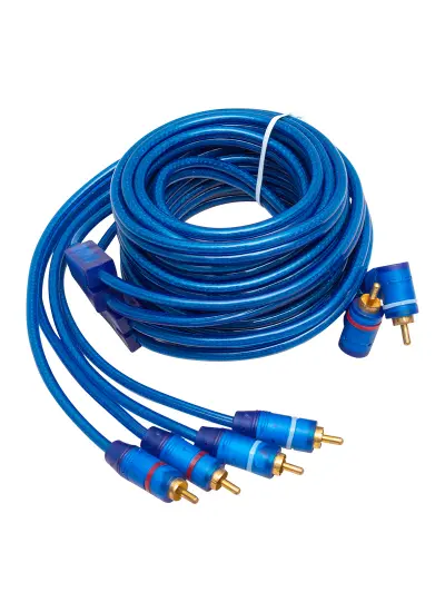 PM-425 2 RCA  ERKEK + 4 RCA  ERKEK ŞASELİ 5 METRE MAVİ KABLO