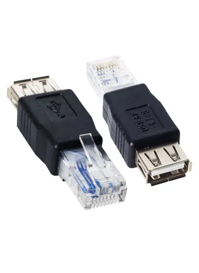 RJ45 ERKEK USB A DİŞİ ETHERNET ÇEVİRİCİ JACK  FİŞ