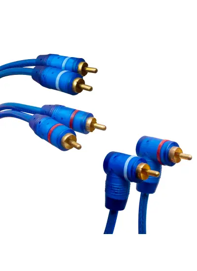 PM-425 2 RCA  ERKEK + 4 RCA  ERKEK ŞASELİ 5 METRE MAVİ KABLO