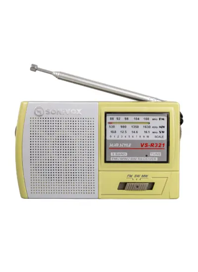 SONIVOX VS-R321 KREM RENK CEP TİPİ ANALOG FM RADYO