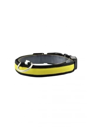 Petzz Işıklı Ayarlanabilir Flaşörlü Kedi ve Köpek Boyun Tasması Sarı 45-52 Cm / 2.5 Cm
