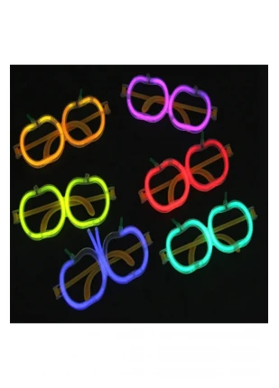 Glow Elma Gözlük - Glow Partisi Gözlüğü - Glow Stick Gözlük 12 Adet