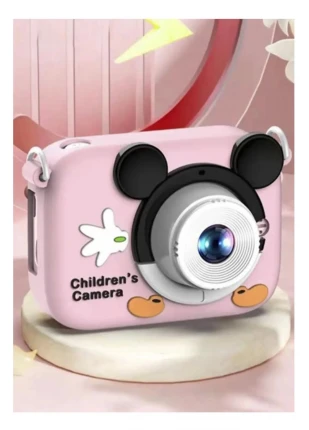Mini 1080p Hd Çocuk Kamera Dijital Fotoğraf Makinesi 2.0 Inç Ekran 5 Adet Oyun Pembe