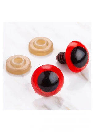 Loren 16 mm Kırmızı 5 Çift Amigurumi Göz