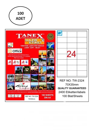 Tanex Tw-2324 Lazer Etiket 70X35 Mm 100 Lü