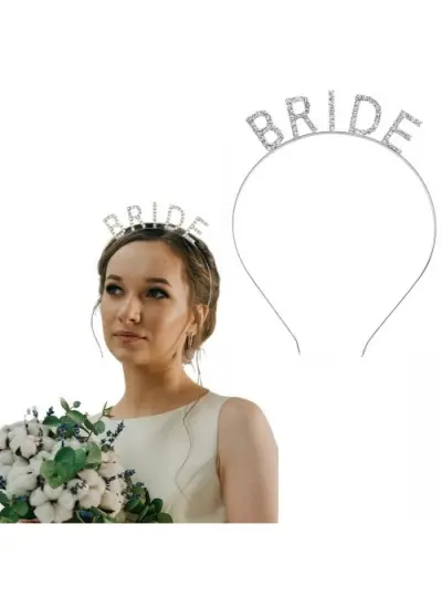 Bekarlığa Veda Bride Tacı Gümüş Renk