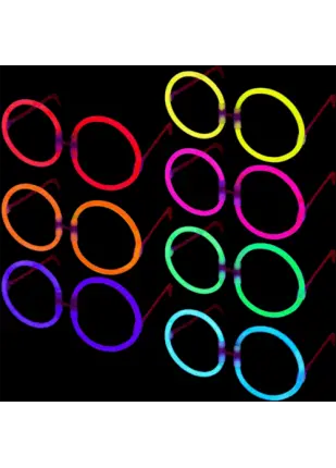 Glow Stick Yuvarlak Parti Gözlüğü 6 Adet