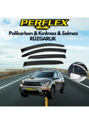 Perflex Polikarbon Kırılmaz Rüzgarlık V2 Düz Dacia Duster 2018+