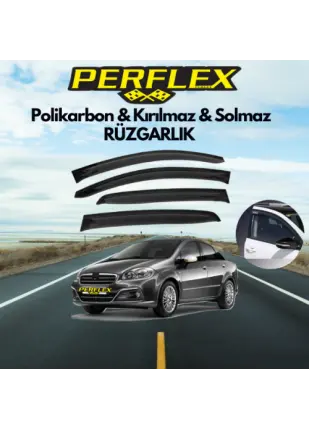 Perflex Polikarbon Kırılmaz Rüzgarlık V2 Mugen Fiat Linea 2007-2018