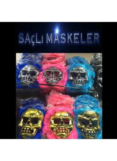 Saçlı İskelet Yüzlü Maskeler