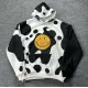 Smiley Face Kapüşonlu Sweatshirt - Siyah