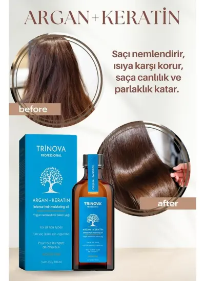 Trinova Argan Keratin İkisi Bir Arada Saç Serumu 100 Ml