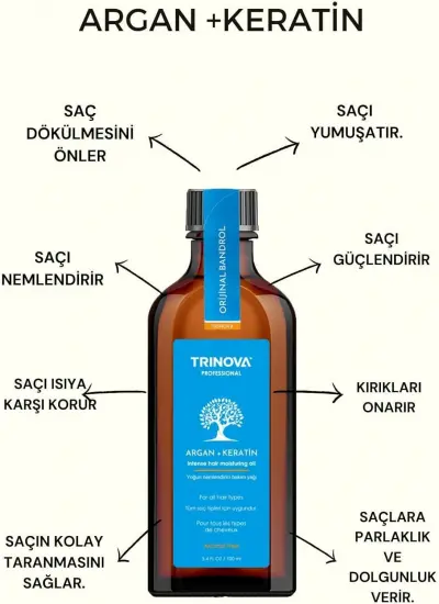 Trinova Argan Keratin İkisi Bir Arada Saç Serumu 100 Ml