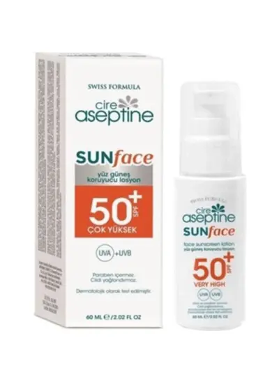 Cire Aseptine Sunface SPF50+ Yüz Güneş Koruyucu 60ml