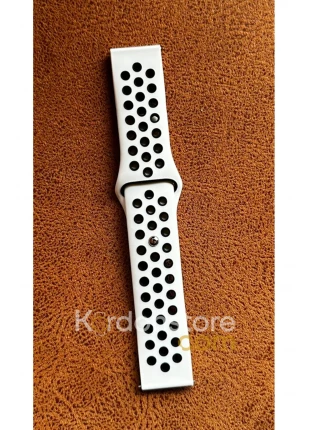 Amazfit GTR 3 (46mm) için 22mm Delikli Nike Uyumlu Kordon Silikon Kayış Beyaz-Siyah