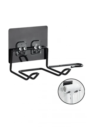 Buffer® Fön Makine Askısı Siyah Yapışkanlı Fön Makine Tutucu