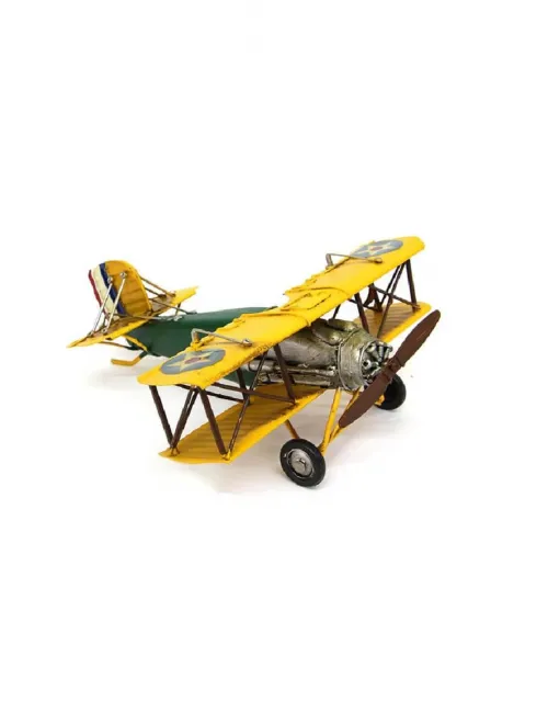 Dekoratif Metal Uçak Çift Kanatlı Dekoratif Biblo Hediyelik