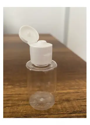 100 Adet 30 Ml Şeffaf Plastik Şişe + Flip Top Kapak Dezenfektan Şişesi, Açmalı Kapak