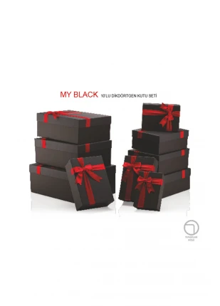 Gıpta My Black Dikdörtgen 10'Lu Hediye Kutusu Set 4-Bx50550-2161