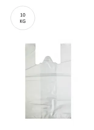 Beyaz Atlet Poşet Küçük Boy 25x45 cm Takriben 1.110 Adet 10 Kg