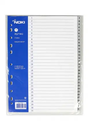 Noki Ayraç Pp 1-31 Rakam