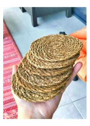 Hasır Bardak Altlığı 6 Adet