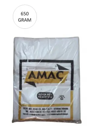 Şeffaf Hışır Atlet Poşet Büyük Boy 29x52 Cm 650 Gr (1 Paket-Takriben 150 Adet)