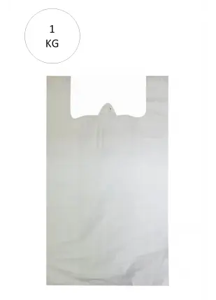 Beyaz Atlet Poşet Büyük Boy 32x57 cm Takriben 72 Adet 1 Kg