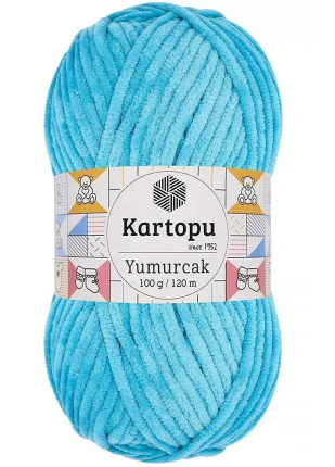 1 Adet Yumurcak Kadife El Örgü İpi Turkuaz K515