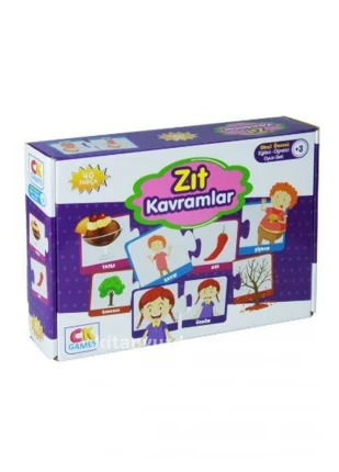 Eğitici Oyun Zıt Kavramlar Oyunu Puzzle 40 Parça