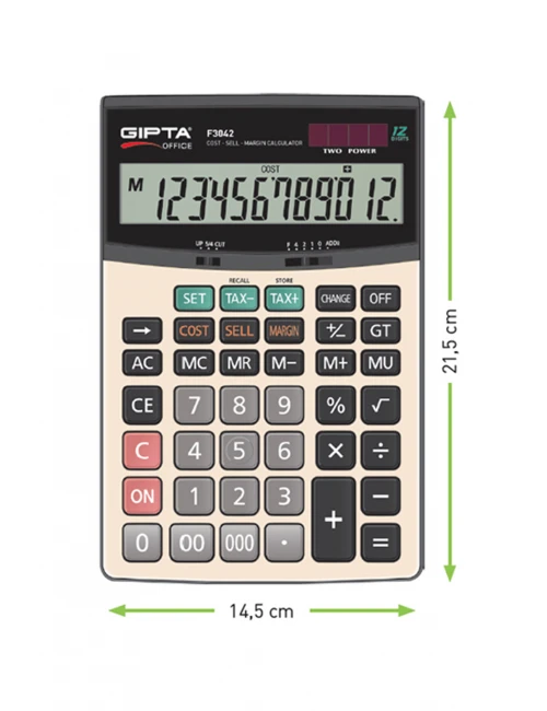 Gıpta Hesap Makinası Masa Üstü 12 Hane F3042