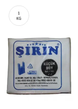 Beyaz Kalın Atlet Poşet Küçük Boy 25x45 Cm 1 Kg 1 Paket (Takriben 110 Adet)