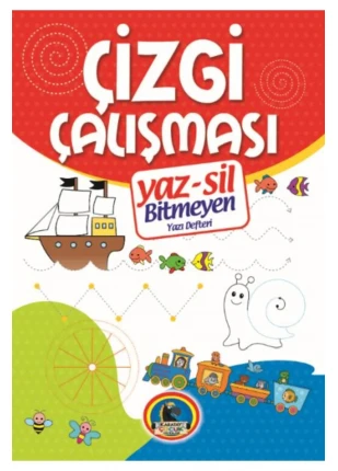 Yaz-Sil Çizgi Çalışması Bitmeyen Yazı Defteri+Tahta Kalm